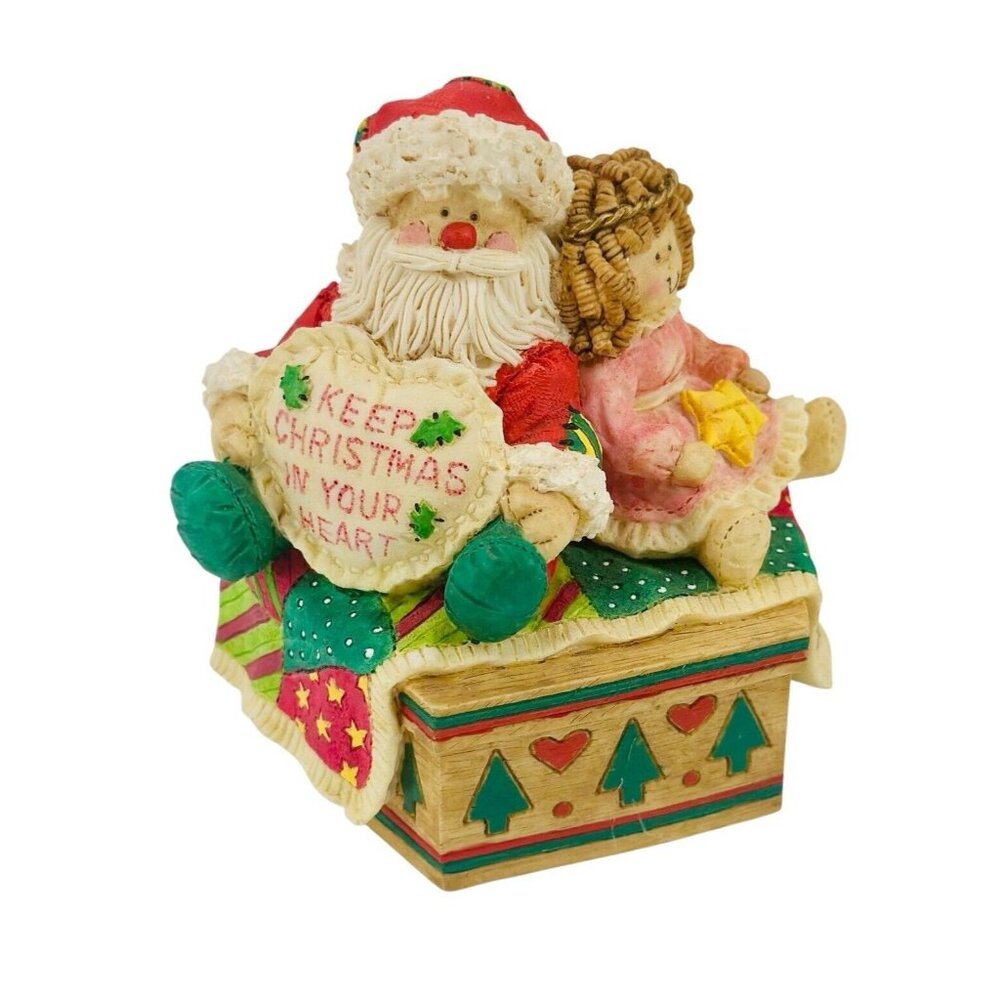 Vtg San Francisco Music Box Company Keep Christmas In Your Heart Santa Tested